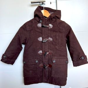 JACADI kids size 6 brown flannel coat
